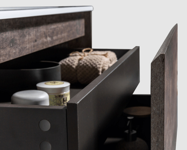 комплект мебели для ванной black&white universe u905.800 подвесной темно-серый