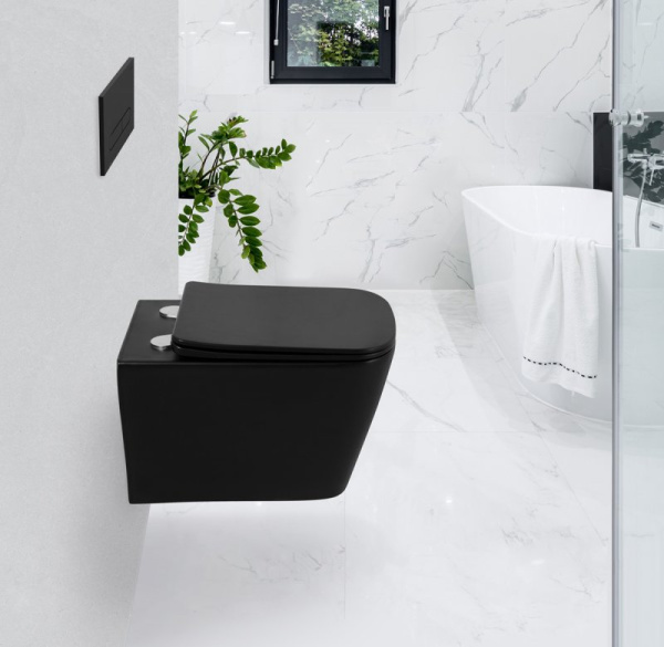унитаз подвесной belbagno ardente-c bb3202chr-mb безободковый, без сиденья, черный матовый
