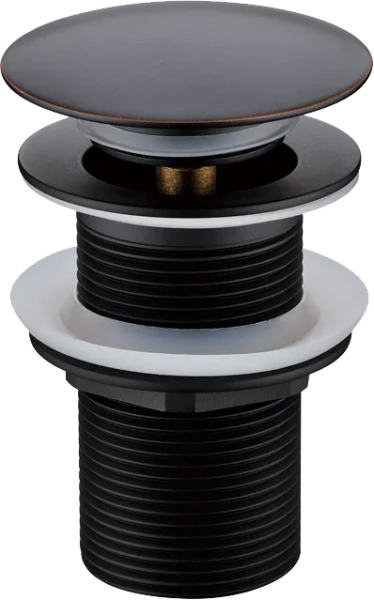 Донный клапан Boheme Black 612-B/2 для раковины, без перелива, клик клак, черный