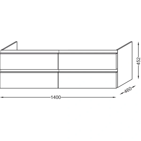 тумба белый глянец 140 см jacob delafon ove eb2070-r1-g1c