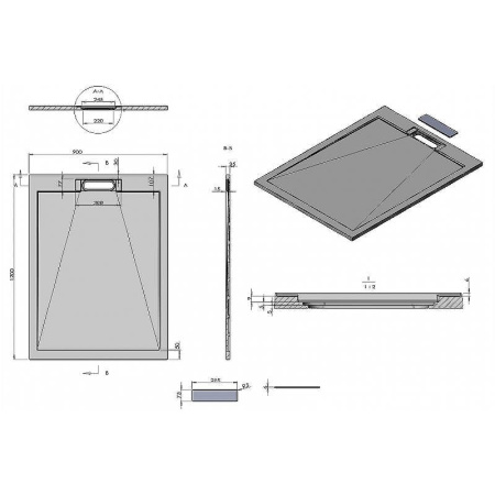 душевой поддон из искусственного камня esbano luxe esp-lx129w 120×90 esplx 129w белый матовый