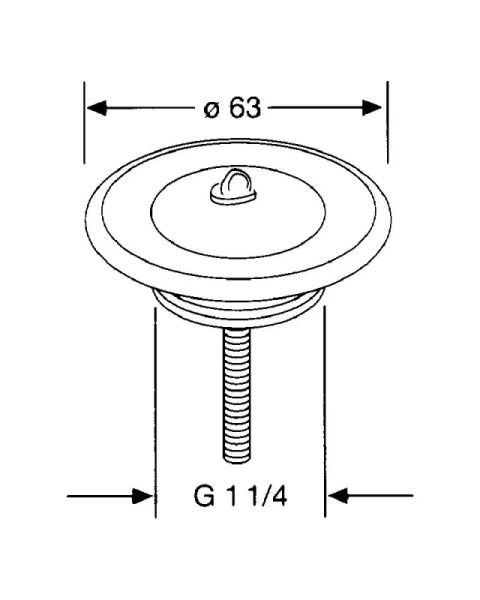 донный клапан kludi 1041135-00 для раковины, без перелива, хром