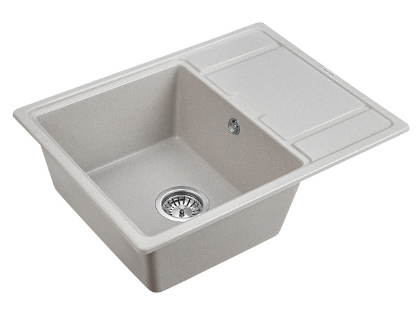 кухонная мойка paulmark flugen 50-650 pm216550-gr, it-granit, цвет серый.