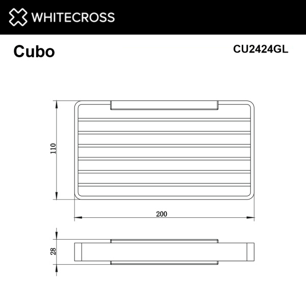 Мыльница Whitecross Cubo CU2424GL настенная, решетка, золото