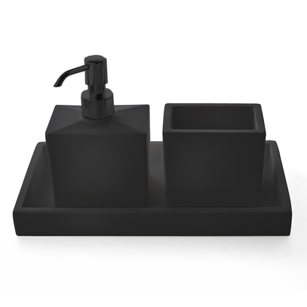 Комплект: стакан, дозатор, лоток 3SC Mood MN99ANO черный матовый | черный