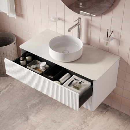 тумба подвесная со столешницей 100 см iddis aiger aig10w0i95k, белый