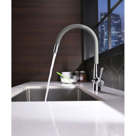 смеситель для кухни lemark comfort lm3075c-gray