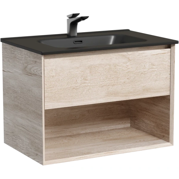 тумба под раковину sancos marmi 1.0 mr1.070eg 69 см, подвесная, дуб галифакс