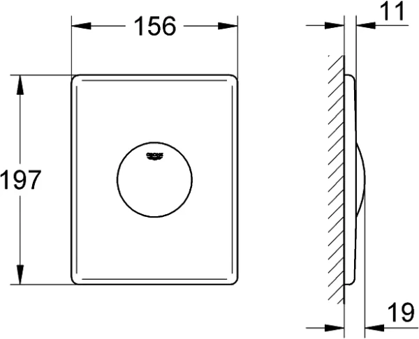 кнопка смыва для инсталляции grohe skate 37547000 для унитаза, абс-пластик, цвет хром