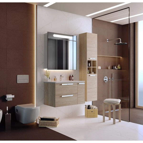 пенал roca lago 857297444 подвесной l/r, светлый дуб