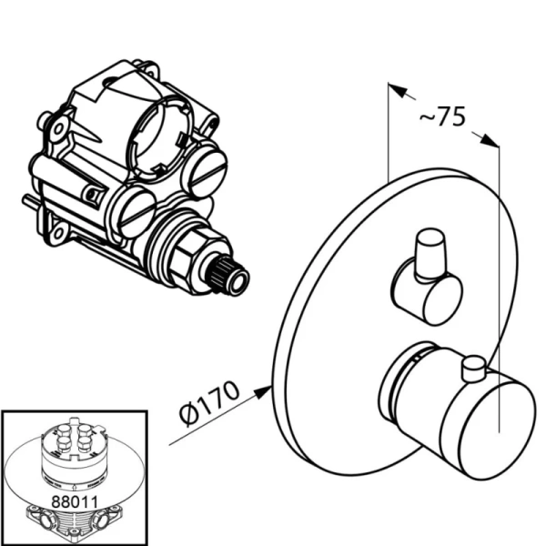 термостат для душа kludi balance 528350575
