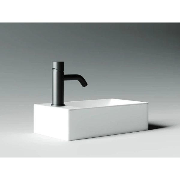 раковина ceramicanova element cn5008 накладная, 37.5x21.5 см, отверстие слева, белая