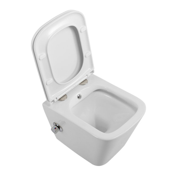 унитаз биде подвесной belbagno due bb3103chr-bs/sc, с сиденьем микролифт, цвет белый