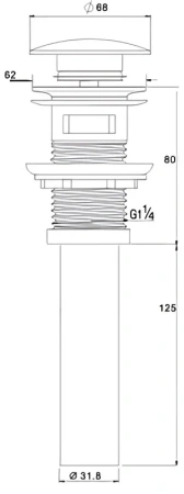 донный клапан weltwasser ww pp mt-gr 10000003733 клик клак серый матовый