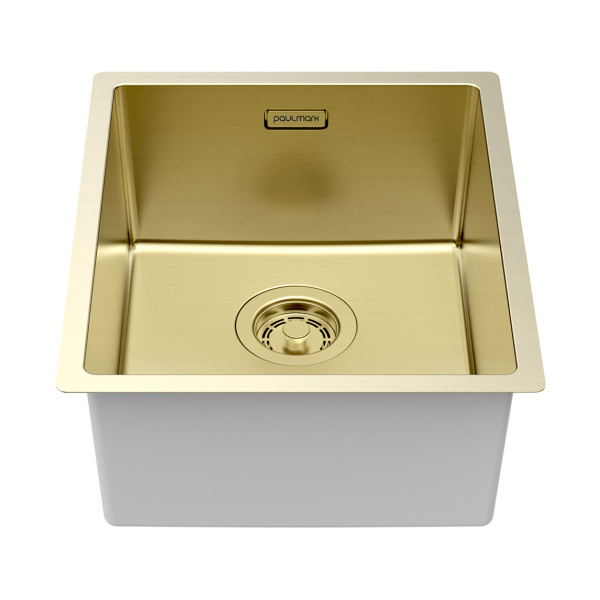 кухонная мойка paulmark lassan 38 uni la38-lg, цвет светлое золото
