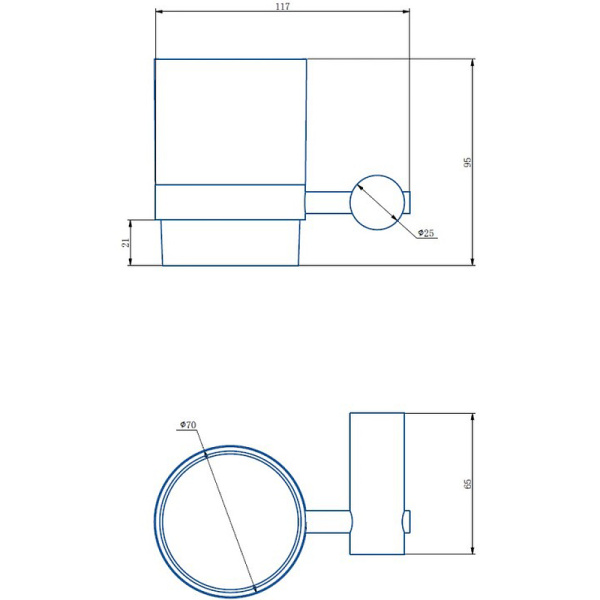 Стакан для зубных щеток Haiba HB8406 цвет хром