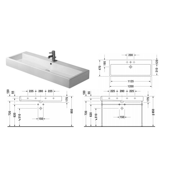 накладная раковина в ванную duravit vero 0454120828