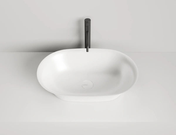 раковина накладная 60х39 см.salini mona 110821m, s-stone, цвет: белый