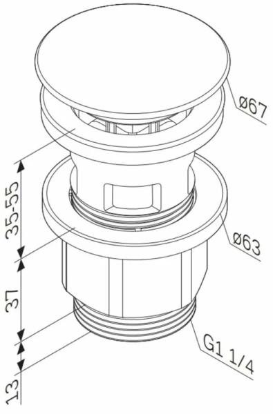донный клапан am.pm f0700p33 клик клак, белый