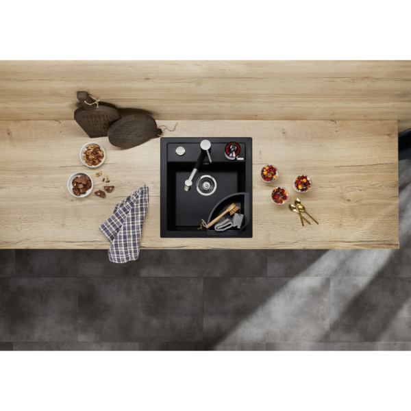 кухонная мойка blanco dalago 45 517156 врезная, silgranit puradur, цвет антрацит