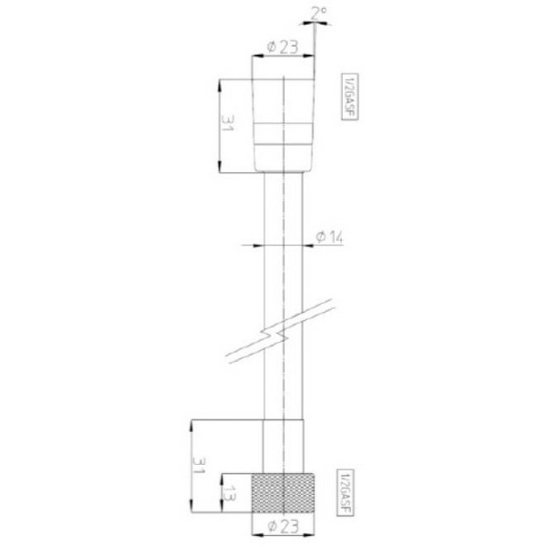 душевой шланг bossini cromolux new a00258b.073 черный матовый