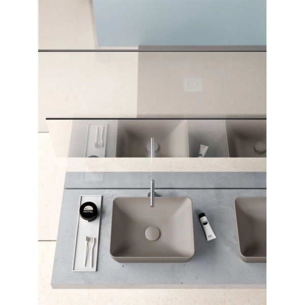 раковина gsi nubes 903705 накладная, 50x38 см, tortora opaco (коричневый матовый)