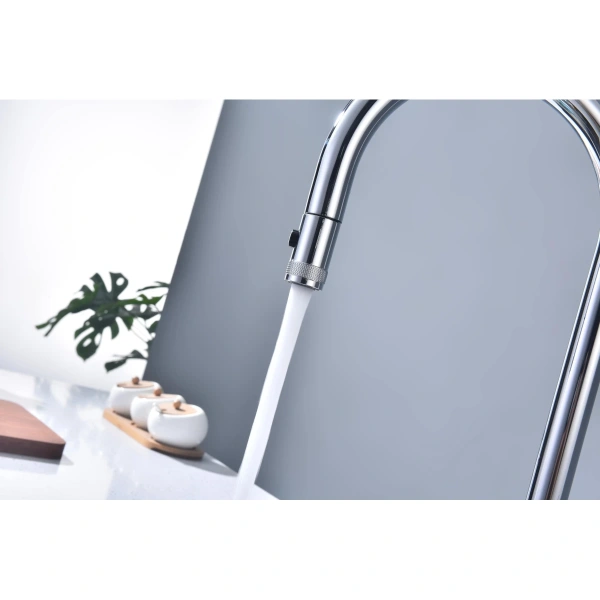 смеситель для кухни paulmark galant ga213077-cr, с выдвижным изливом, цвет хром