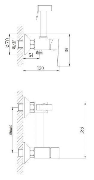 гигиенический душ со смесителем haiba hb5513 цвет хром
