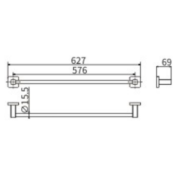 Полотенцедержатель CeramaLux Quadro 61908 Хром