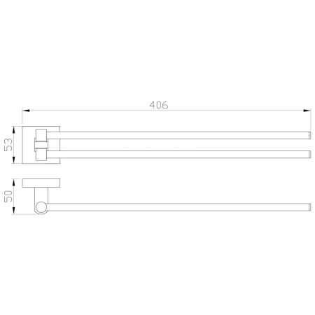 полотенцедержатель wonzon & woghand polo ww-8931 40,6 см, поворотный, двойной, хром