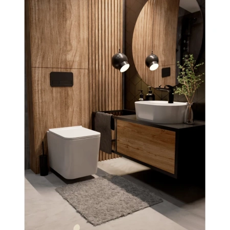 унитаз подвесной aquame aqm2003 с сиденьем микролифт, цвет белый глянец