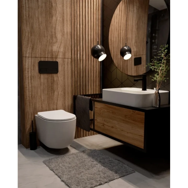 смеситель для раковины aquame parma aqm6610mb без донного клапана, черный матовый