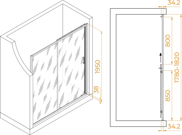 душевая дверь в нишу rgw passage pa-14 gr 180 см, профиль серый, стекло прозрачное душевая дверь в нишу rgw passage pa-14 gr 180 см, профиль серый, стекло прозрачное