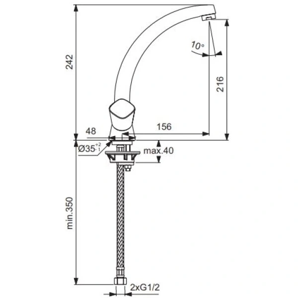смеситель для кухонной мойки vidima квадро ba246aa