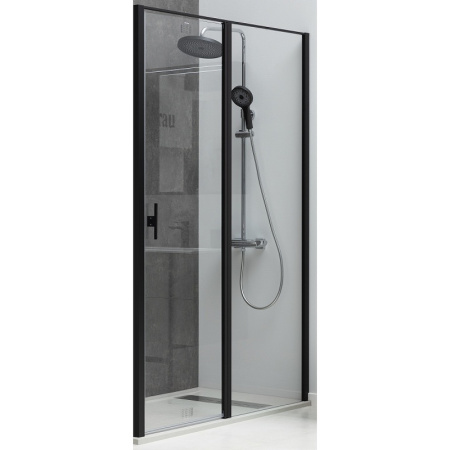 дверь для душевой кабины allen brau priority 160 3.31039.bba профиль черный браш, стекло прозрачное
