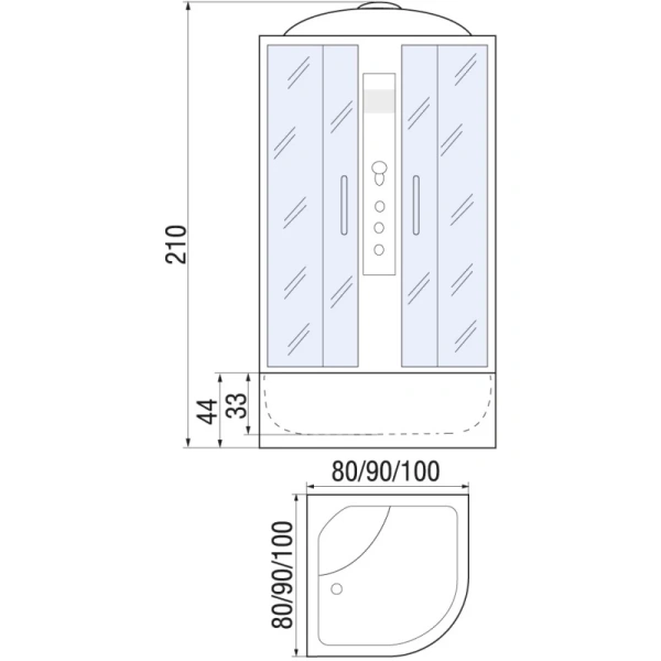 душевая кабина river desna 90x90x46 mt 10000002157 профиль матовый хром задняя стенка белая