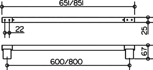 Полотенцедержатель 600 мм Keuco Plan 14901 010600 хром