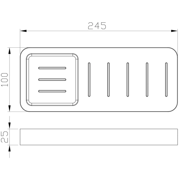 Полка для ванной с мыльницей Wonzon & Woghand Lotte WW-8332 24,5 см, настенная, хром