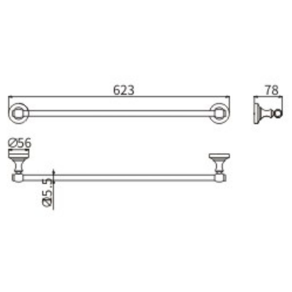 Полотенцедержатель CeramaLux Bianco 52008 Хром