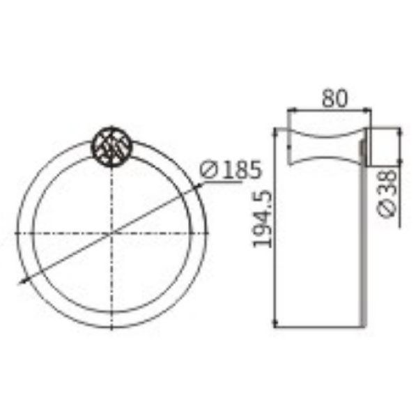 Кольцо для полотенец CeramaLux Virginia 94306A Хром