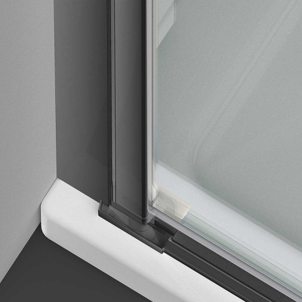 душевая дверь vincea alpha 90 vdp-3al900clgm профиль вороненая сталь, стекло прозрачное