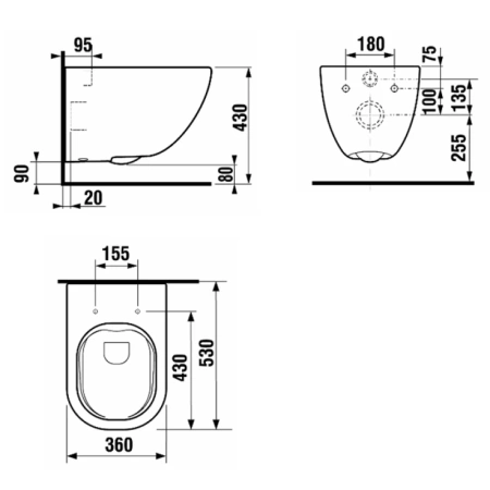 унитаз laufen basal combipack 8.66e1.0.000.000.1 подвесной, безободковый, с сиденьем микролифт, белый