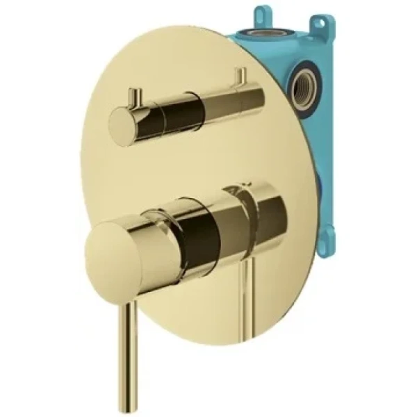 душевой комплект plumberia selection ixo kitxo19or60 250 мм, со смесителем, золотой