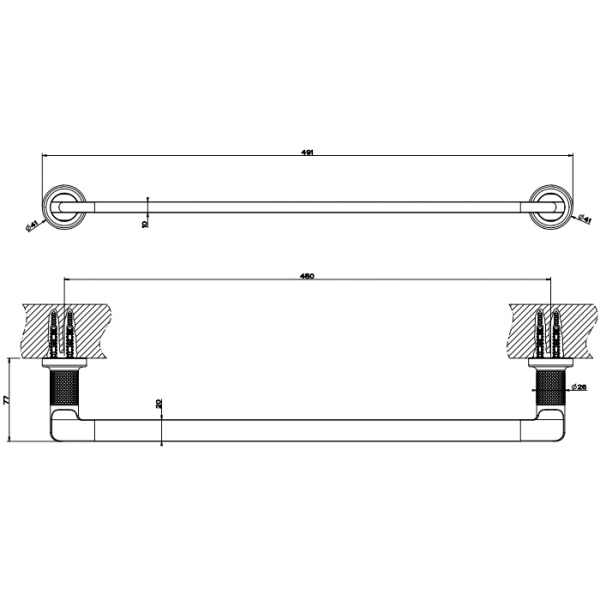 Gessi Gessi Inciso Полотенцедержатель, 45 см, цвет: золото