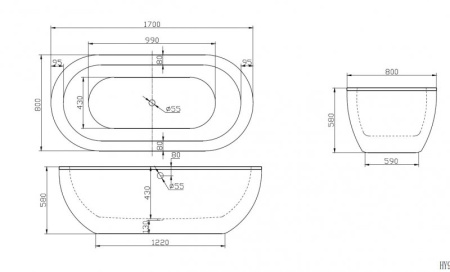 акриловая ванна belbagno bb13 180x86 белая