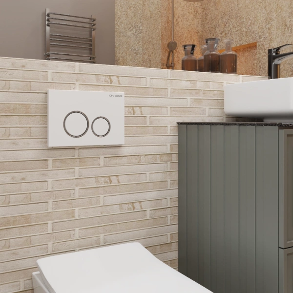 кнопка смыва charus spazio fp.330.12.01 белый матовый