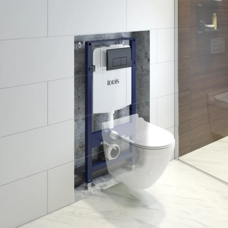 система инсталляции для унитазов iddis optima home oph00mbi32k с кнопкой смыва, черная