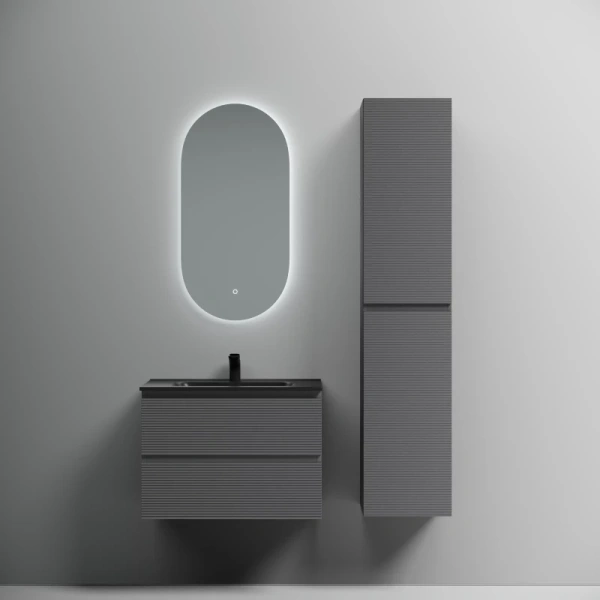 тумба под раковину sancos folk fl70gs 69 см, подвесная, темно-серый матовый