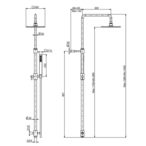 душевая стойка fima carlo frattini wellness f2700cr, цвет хром