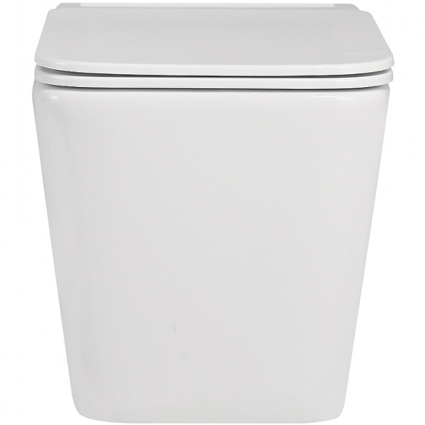 унитаз подвесной abber rechteck ac1202p с импульсным смывом, с сиденьем микролифт, цвет белый